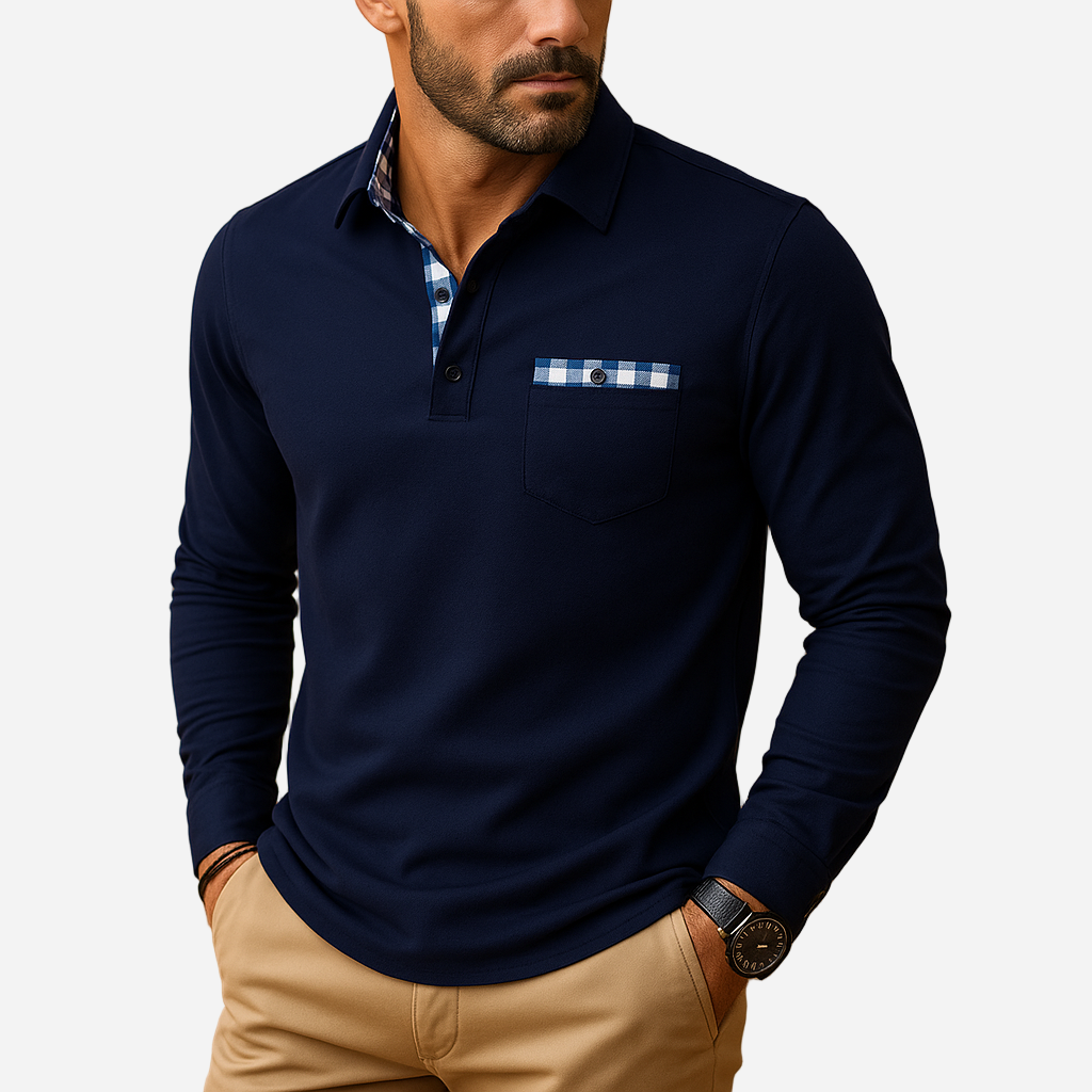 Polo Shirt für Herren - Langarm & Kragen für den Winter