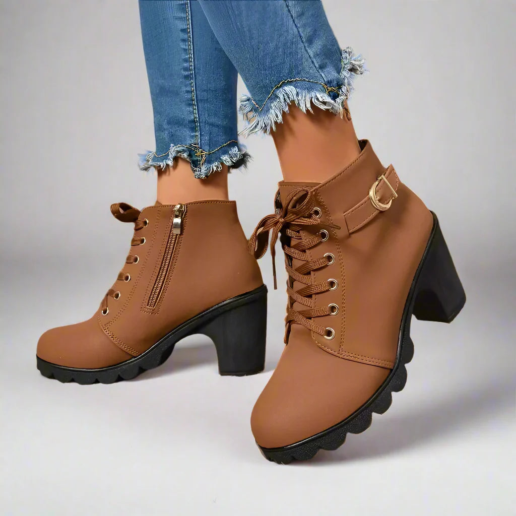 ECO stiefeletten | Trendy und modische Leder-Stiefeletten mit Schnürung für Damen