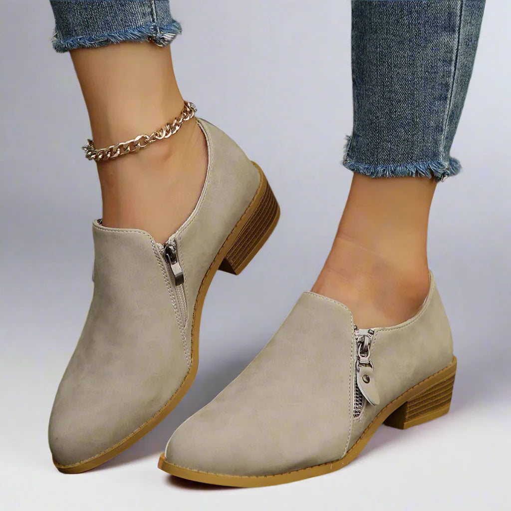 ECO stiefeletten | Modische Leder-Stiefeletten für Damen mit niedrigem Absatz