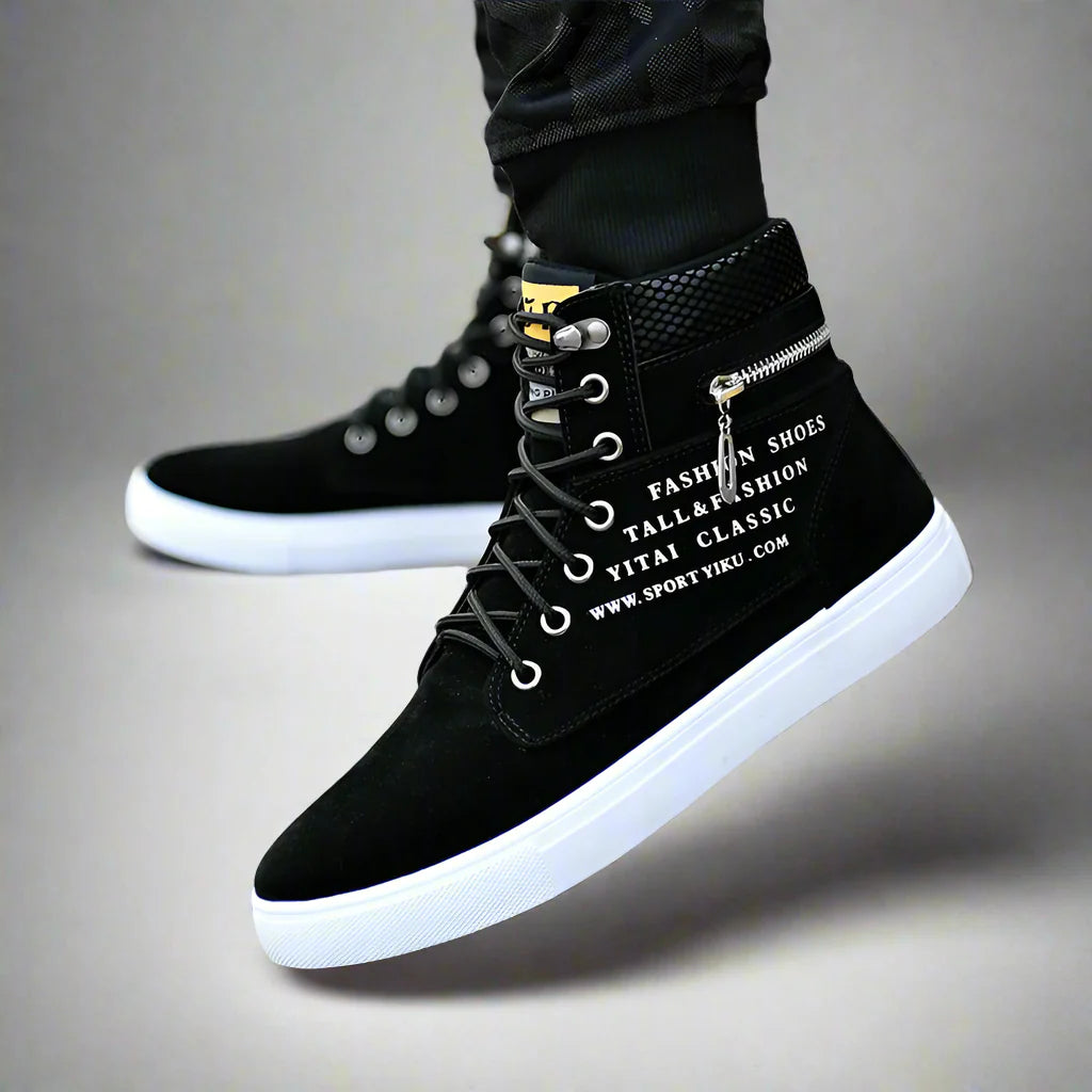 ECO freizeit sneakers | Trendige Leder High-Top Casual-Sneaker für Herren