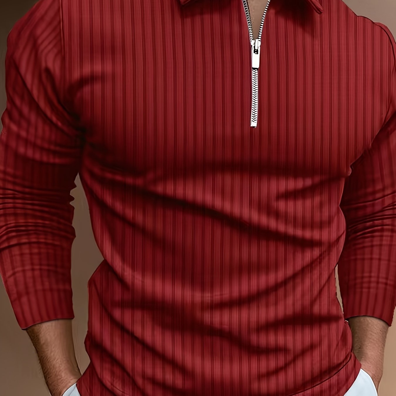 Polo Shirt für Herren - Gerippt & Langarm für den Winter