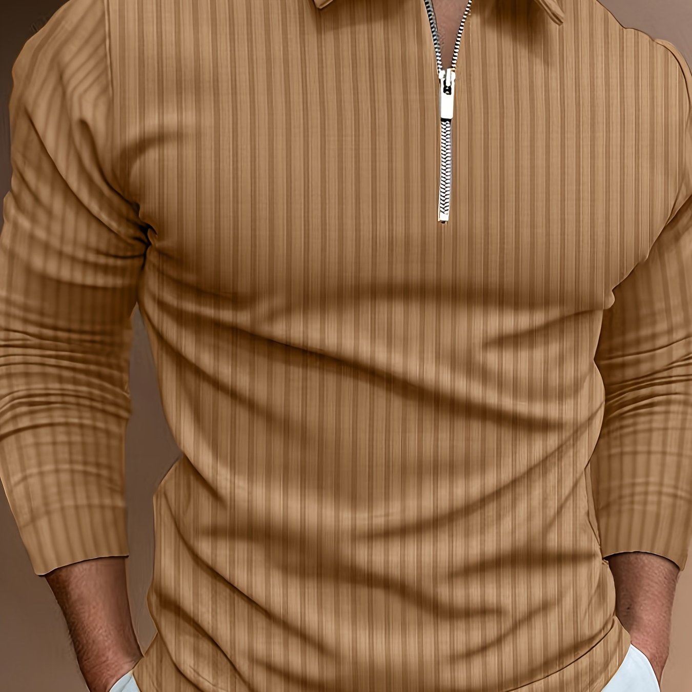 Polo Shirt für Herren - Gerippt & Langarm für den Winter