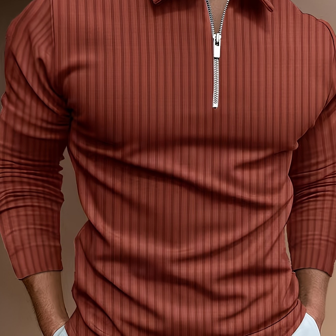 Polo Shirt für Herren - Gerippt & Langarm für den Winter
