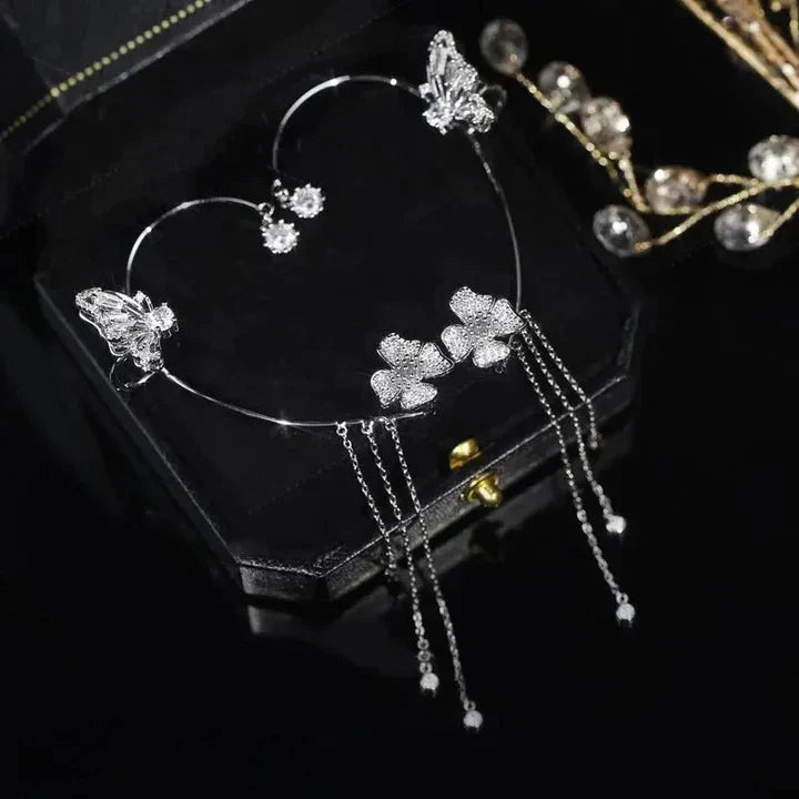 Funkelnde Zirkonia Schmetterlings-Ohrmanschetten ohne Piercing – Eleganter Schmuck für Damen