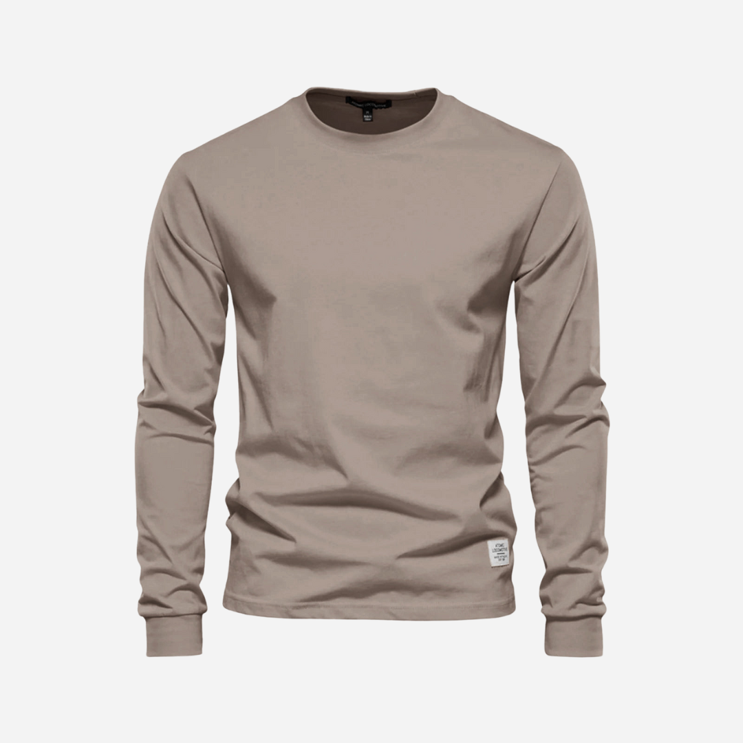 Baumwollshirt für Herren - Langarm & Rundhals für den Winter