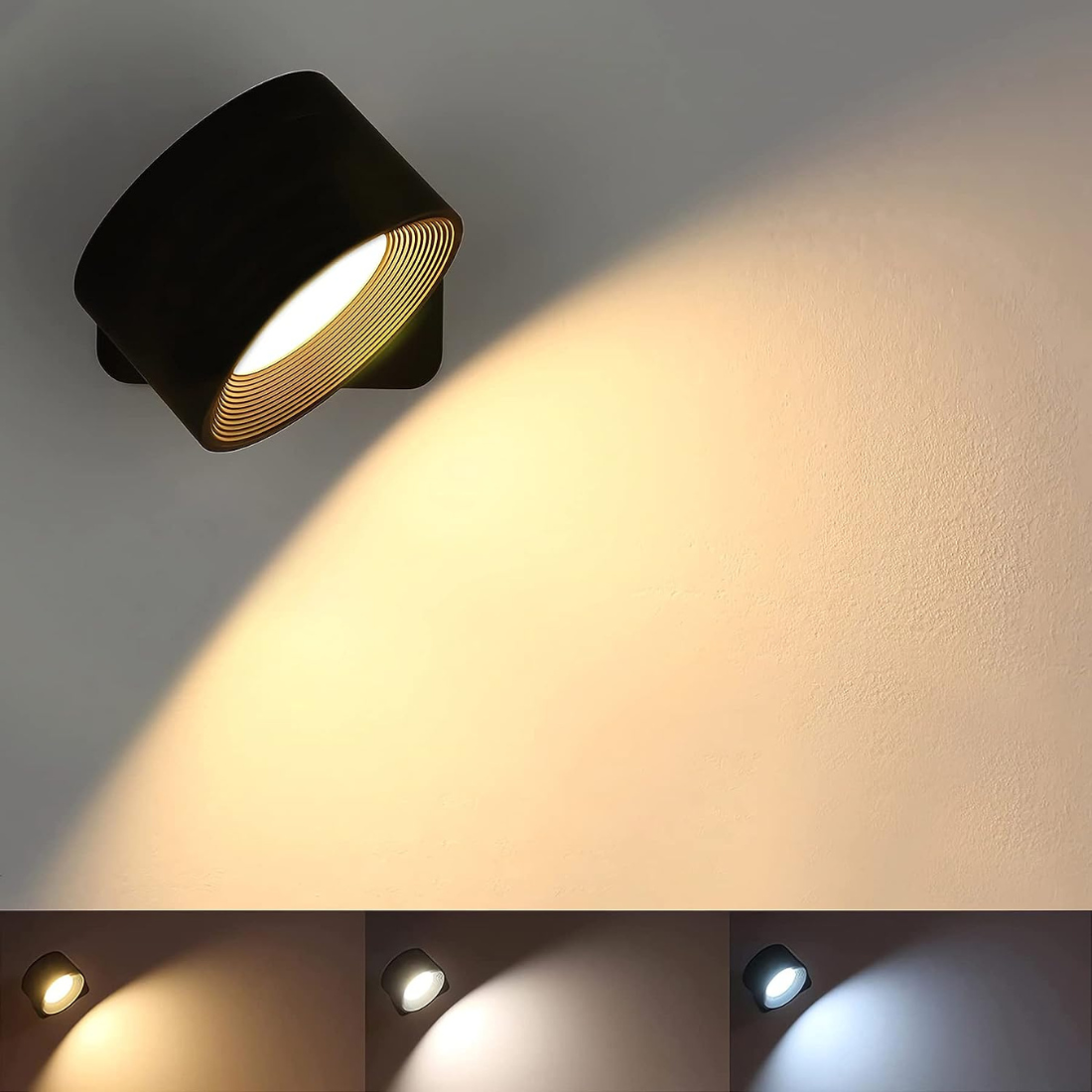 Glow360 | Draadloze, Oplaadbare Wandlamp met 360° Rotatie - Sfeervolle & Flexibele Verlichting