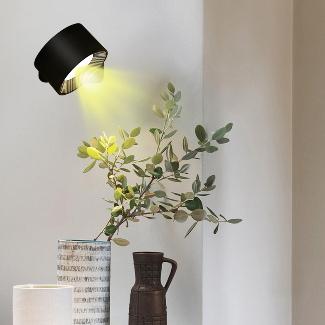 Glow360 | Draadloze, Oplaadbare Wandlamp met 360° Rotatie - Sfeervolle & Flexibele Verlichting