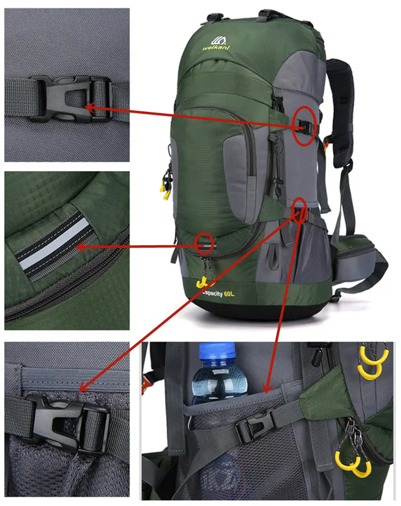 AdventurePro 60L Wasserdichter Outdoor-Rucksack – Perfekt für Wandern und Reisen