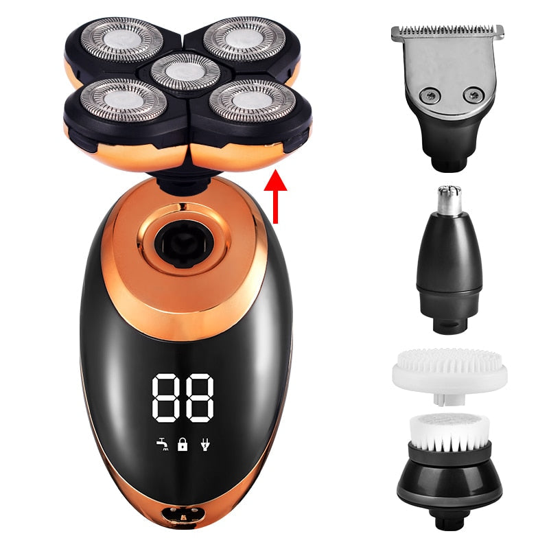 Pro Shaver V2: Wasserdichter, kabelloser 4D Herren Rasierer & Trimmer – Perfekte Bartpflege für Kopf & Körper