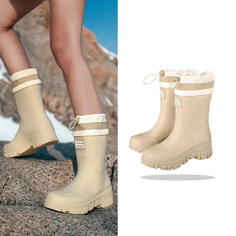 Elegante Damen-Regenstiefel im Retro-Look: Wasserdicht und rutschfest für den Herbst
