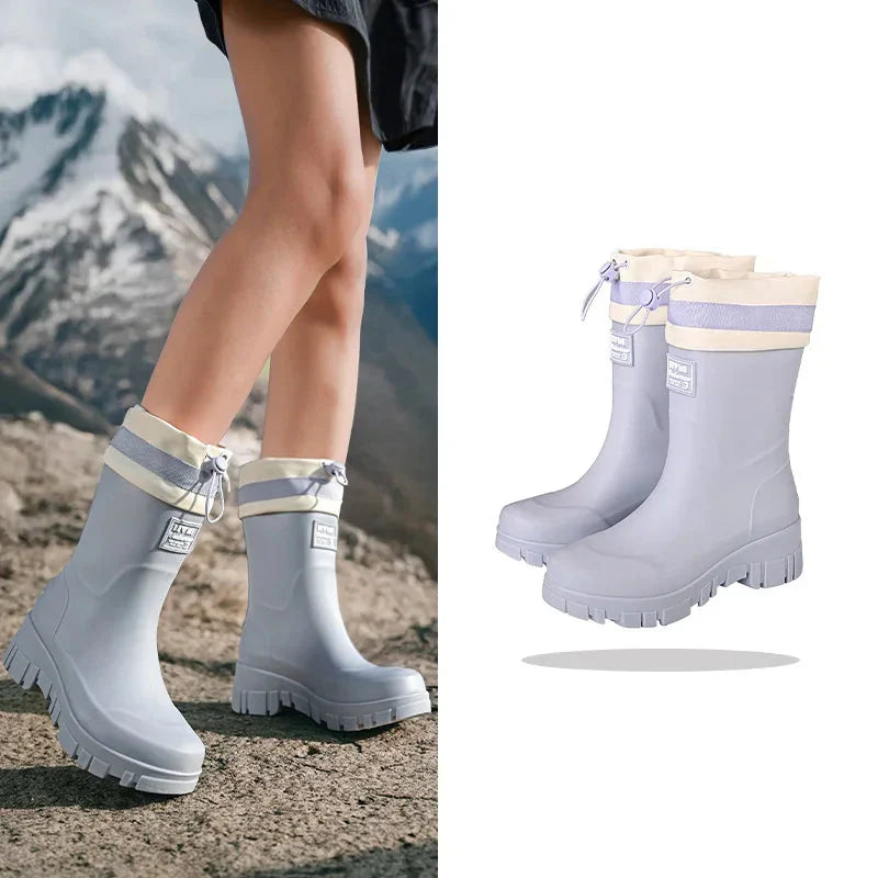 Elegante Damen-Regenstiefel im Retro-Look: Wasserdicht und rutschfest für den Herbst