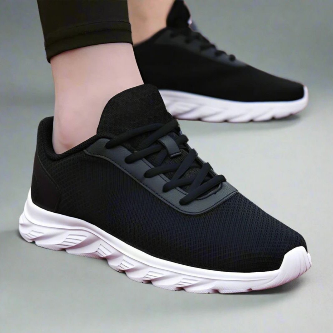 Schwarz Ergonomische ultraleichte Herren-Freizeitschuhe
