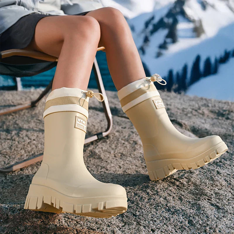 Elegante Damen-Regenstiefel im Retro-Look: Wasserdicht und rutschfest für den Herbst
