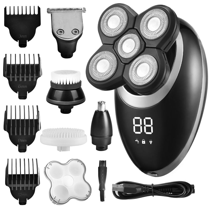 Pro Shaver V2: Wasserdichter, kabelloser 4D Herren Rasierer & Trimmer – Perfekte Bartpflege für Kopf & Körper