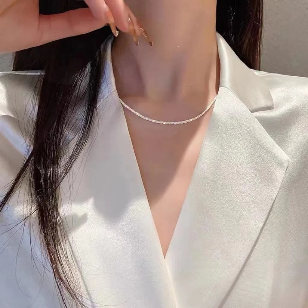 LunaLuxe Sterling Silber Sternenlicht-Halsketten-Set – Eleganz für Jeden Anlass