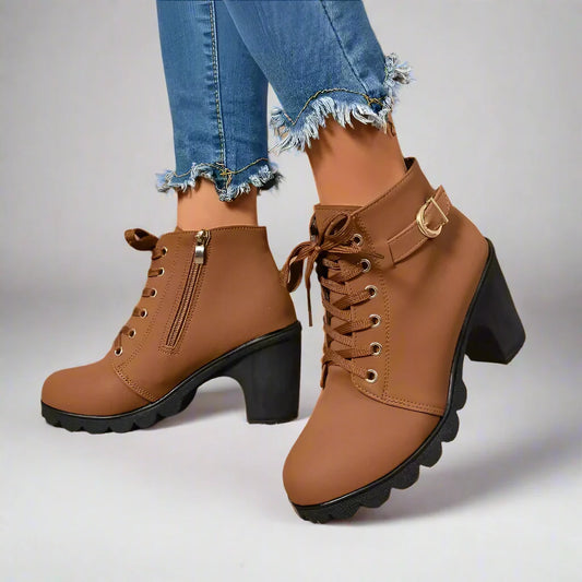 ECO stiefeletten | Trendy und modische Leder-Stiefeletten mit Schnürung für Damen