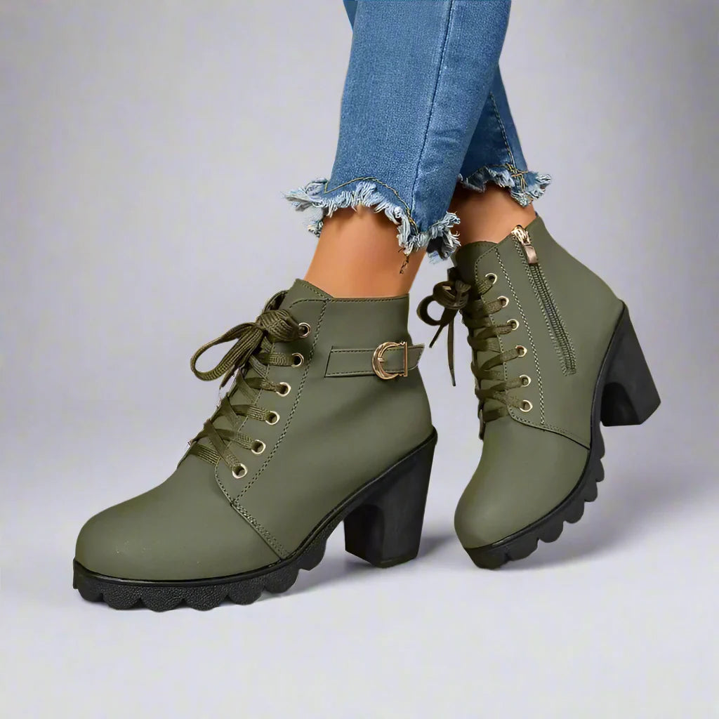 ECO stiefeletten | Trendy und modische Leder-Stiefeletten mit Schnürung für Damen