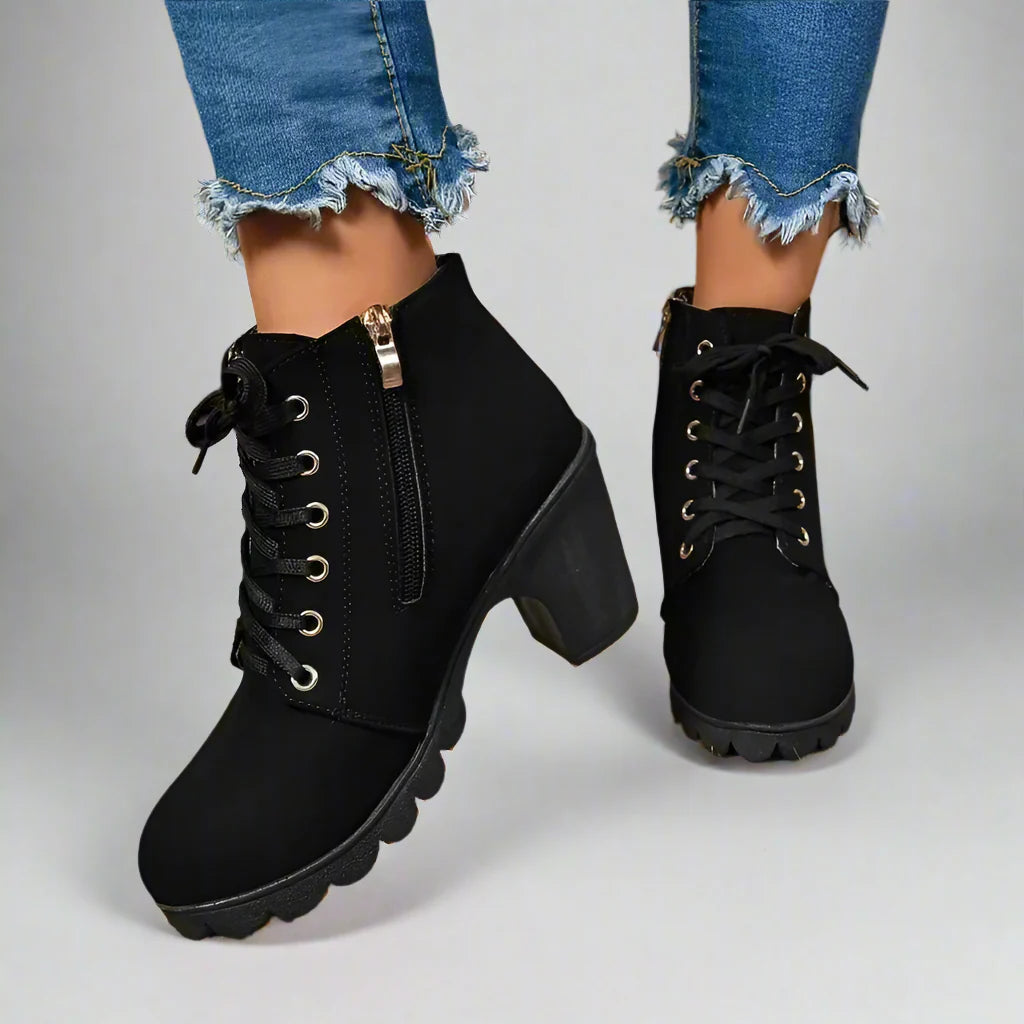 ECO stiefeletten | Trendy und modische Leder-Stiefeletten mit Schnürung für Damen