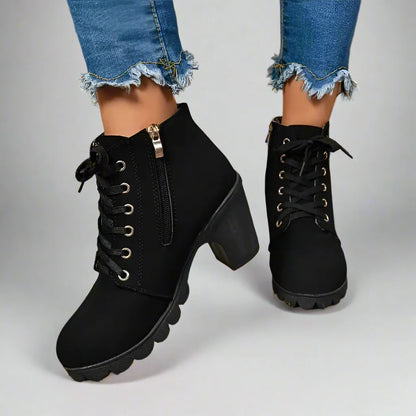 ECO stiefeletten | Trendy und modische Leder-Stiefeletten mit Schnürung für Damen