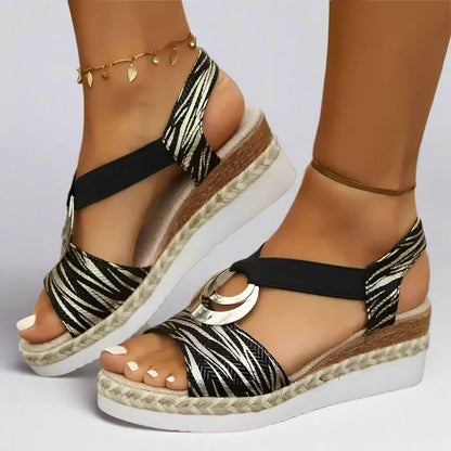 ECO Plateau Sandaletten | Bequeme Ergonomische  T-Bar Sandalen für Damen