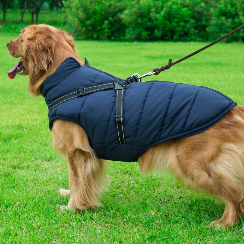WarmHarness | Hochwertiger Hundemantel mit integriertem Geschirr für Wärme und Sicherheit