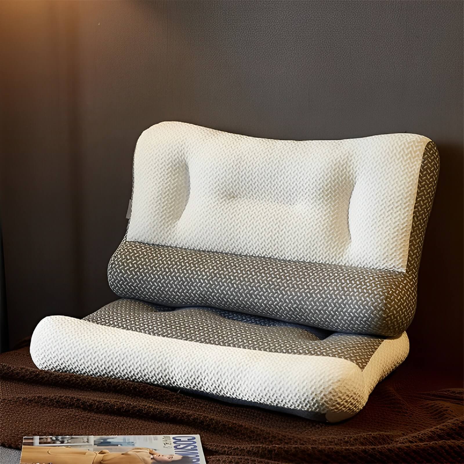 VitalSupport | Ergonomisches Orthopädisches Kissen Grau – Besser Schlafen