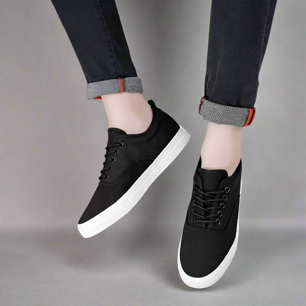 Nordmann Freizeit Schuhe | Bequeme Ergonomische Herren Canvas Sneaker Für Breite Füße