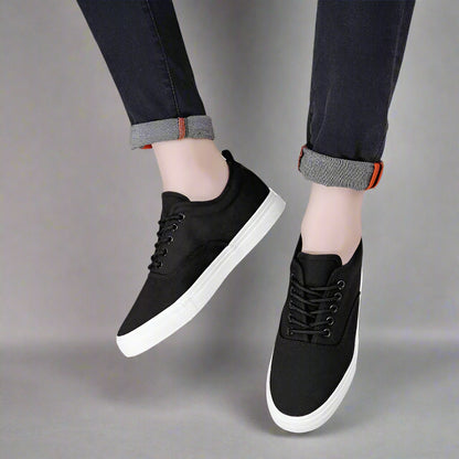 Nordmann Freizeit Schuhe | Bequeme Ergonomische Herren Canvas Sneaker Für Breite Füße