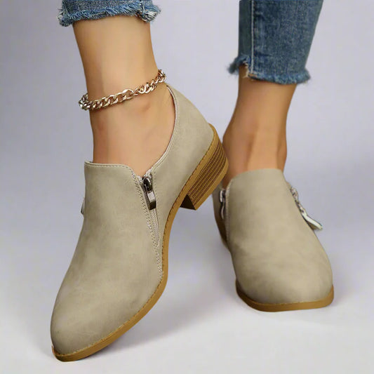 ECO stiefeletten | Modische Leder-Stiefeletten für Damen mit niedrigem Absatz