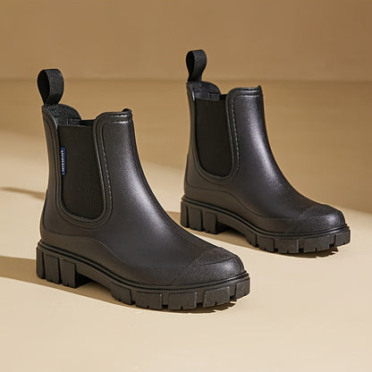 Modische Damen Regenstiefel für den Herbst – Halbhohe, wasserdichte Gummistiefel mit extra griffiger Sohle für optimalen Halt
