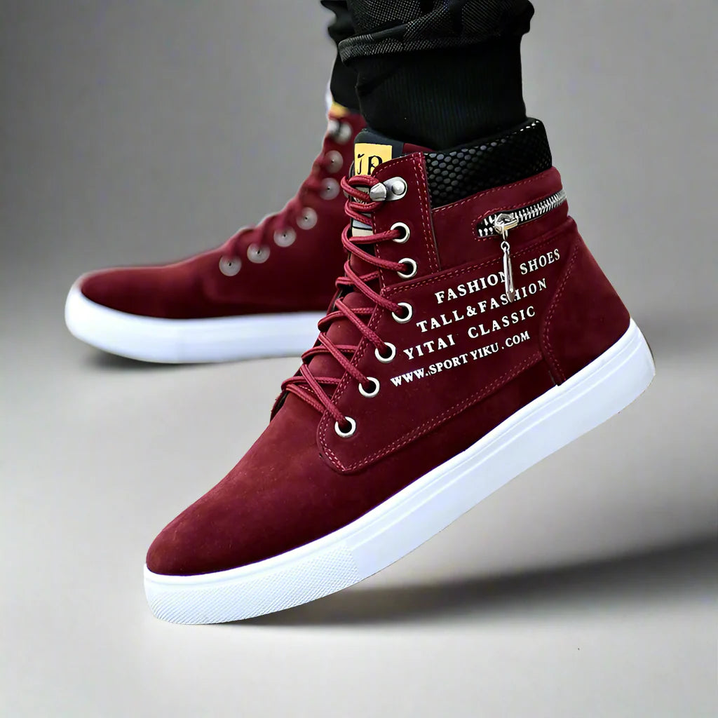 ECO freizeit sneakers | Trendige Leder High-Top Casual-Sneaker für Herren