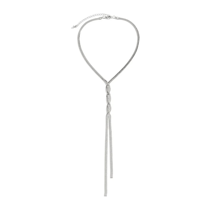 Elegante lange Flache Schlangen-Halskette für Damen – Vielseitiger Schmuck für jeden Anlass