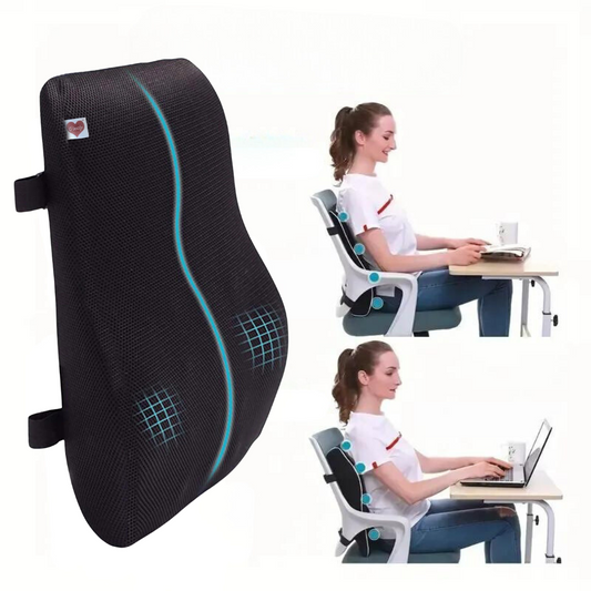 ComfortAlign | Orthopädisches ergonomisches schwarzes Lendenkissen für Bürostuhl