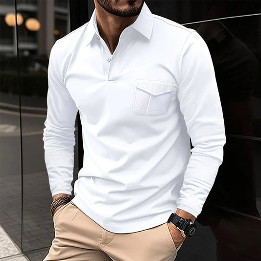 Polo Shirt für Herren - Klassisch & Brusttasche für den Winter