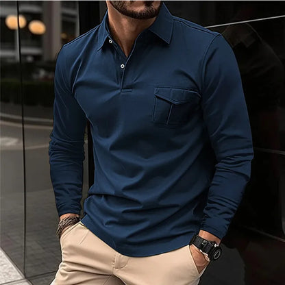 Polo Shirt für Herren - Klassisch & Brusttasche für den Winter