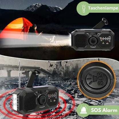 LuminaElite - Tragbares Notfallradio - Solar Kurbel