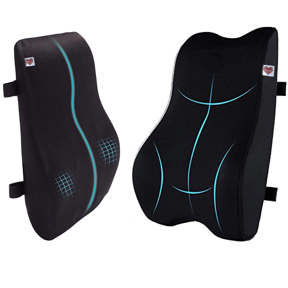 ComfortAlign | Orthopädisches ergonomisches schwarzes Lendenkissen für Bürostuhl