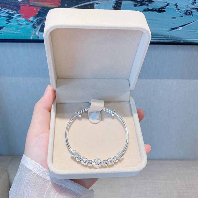 Elegantes Armband mit Glücksperlen aus 925er Sterling-Silber – Verstellbar und Hypoallergen