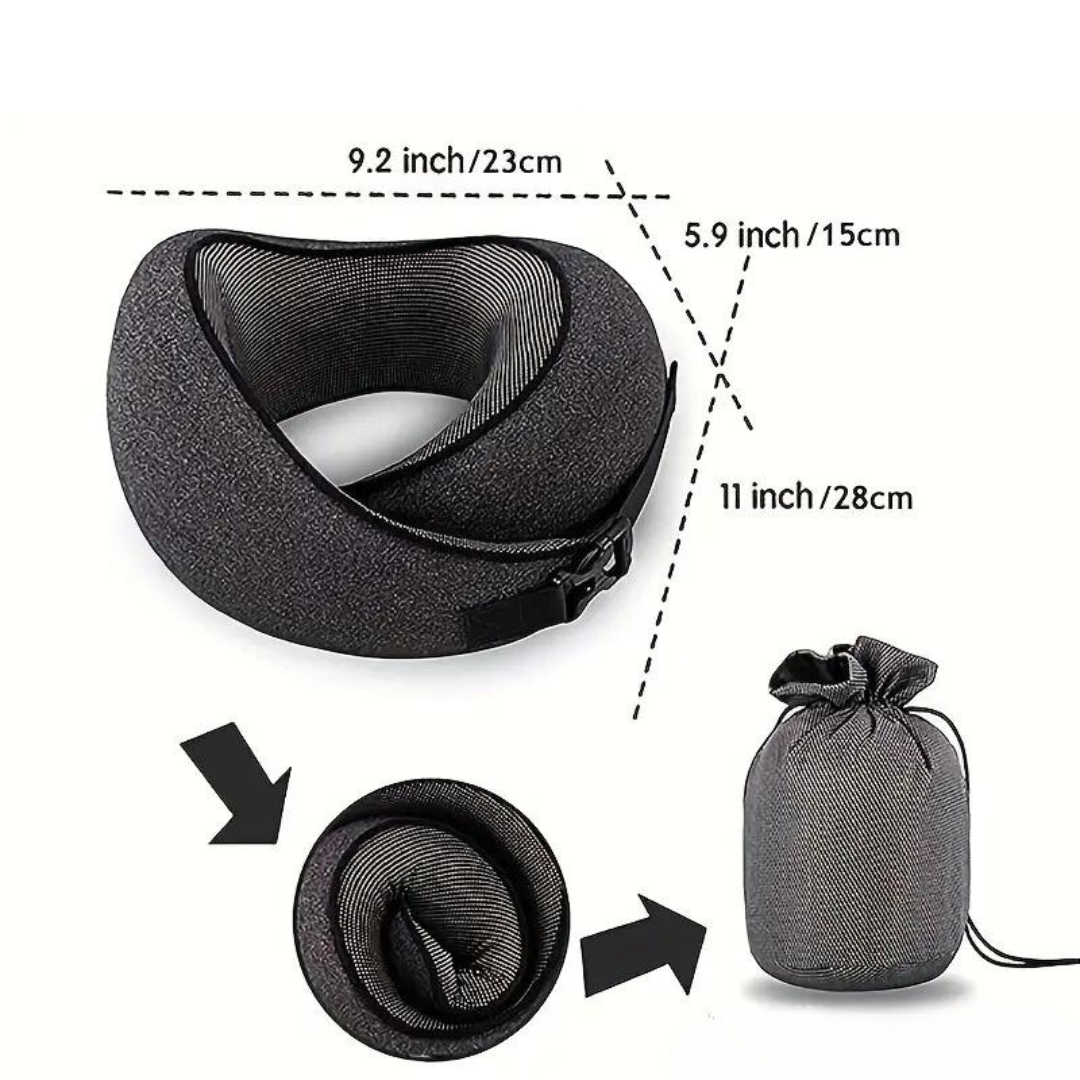 TitanForge 360° Nackenkissen - Ergonomisches Reisekissen mit Nackenunterstützung