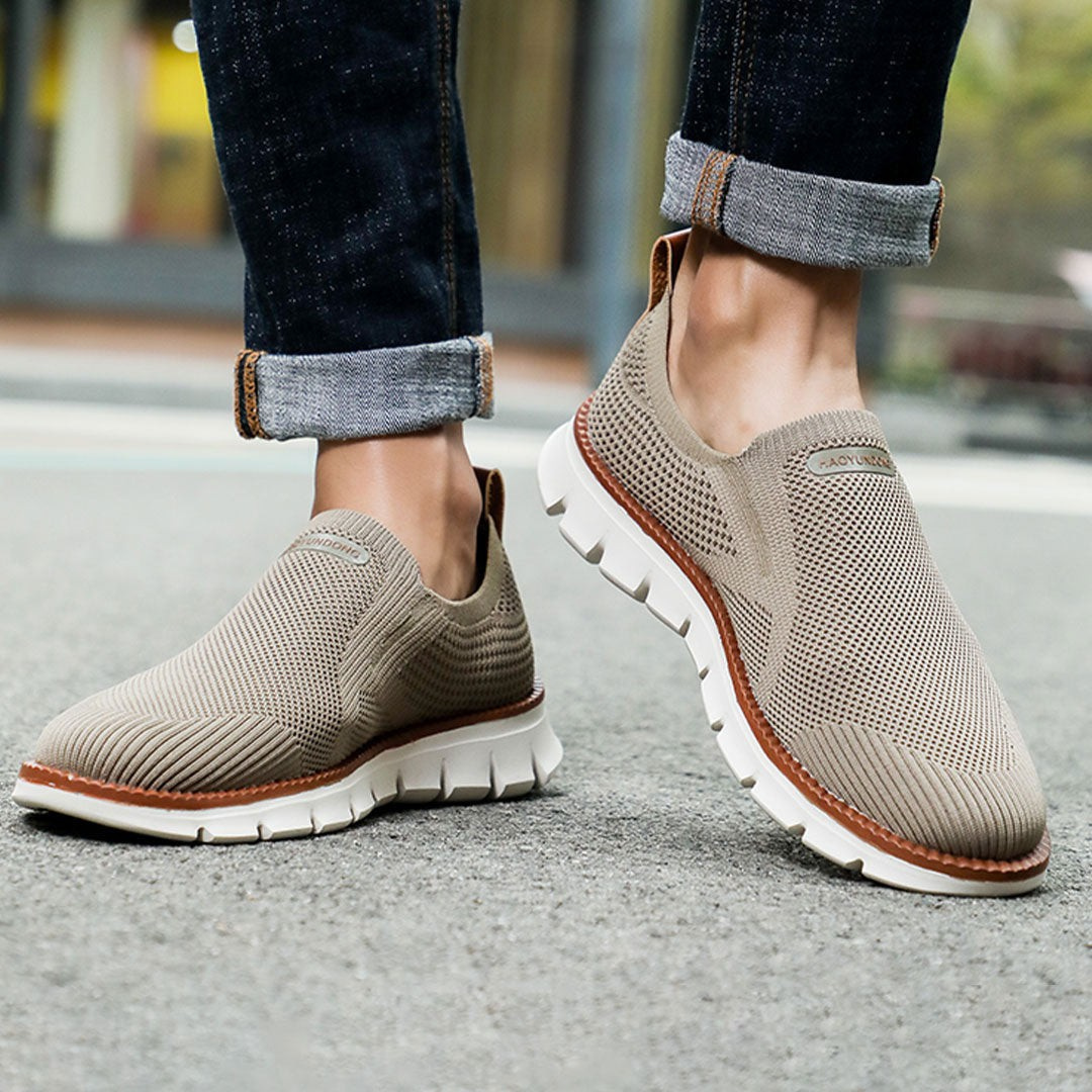 Bergmann herrenschuhe | Ergonomische Slip-in Business Mesh-Sneaker für einlage