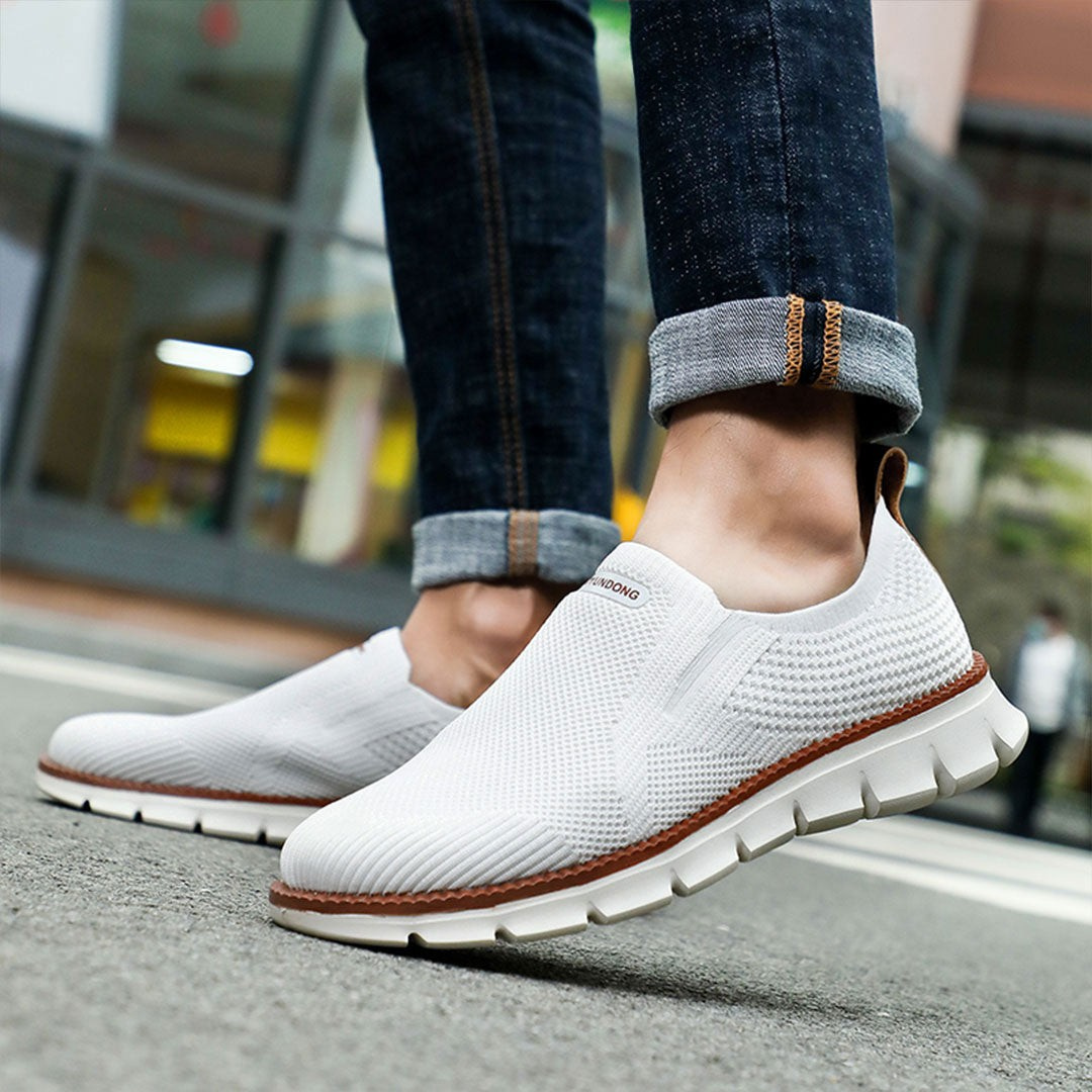 Bergmann herrenschuhe | Ergonomische Slip-in Business Mesh-Sneaker für einlage