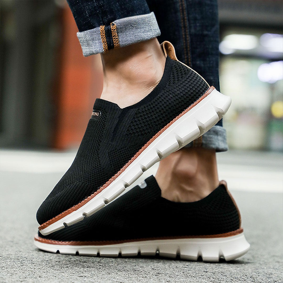 Bergmann herrenschuhe | Ergonomische Slip-in Business Mesh-Sneaker für einlage