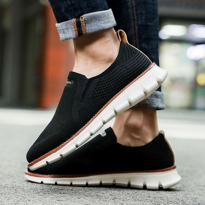 Bergmann herrenschuhe | Ergonomische Slip-in Business Mesh-Sneaker für einlage