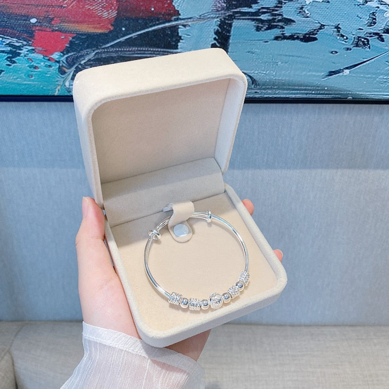 Elegantes Armband mit Glücksperlen aus 925er Sterling-Silber – Verstellbar und Hypoallergen