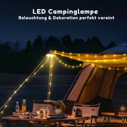 Vielseitige 4-in-1 Campinglampe: Lichterkette, Laterne & Powerbank für unvergessliche Outdoor-Erlebnisse