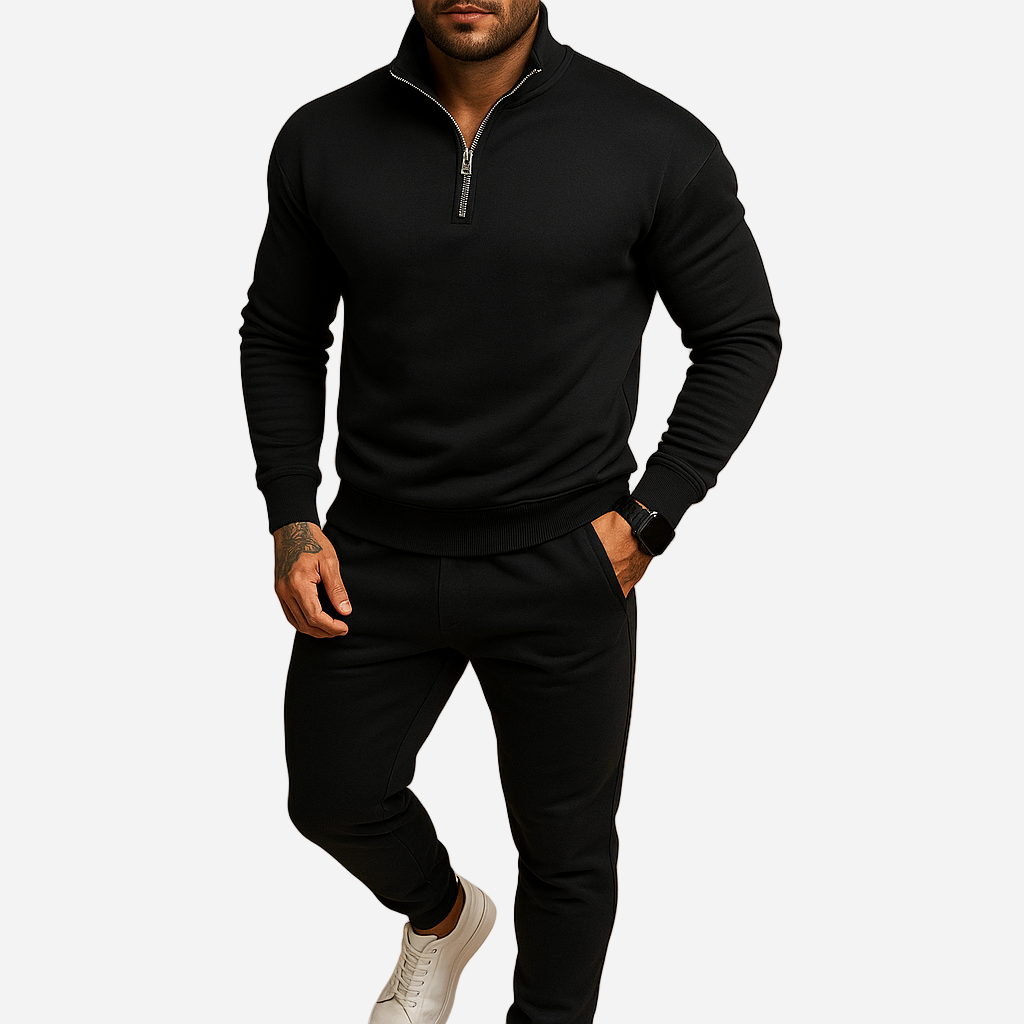 Jogginganzug für Herren - Halb-Zip Pullover & Hose für den Winter
