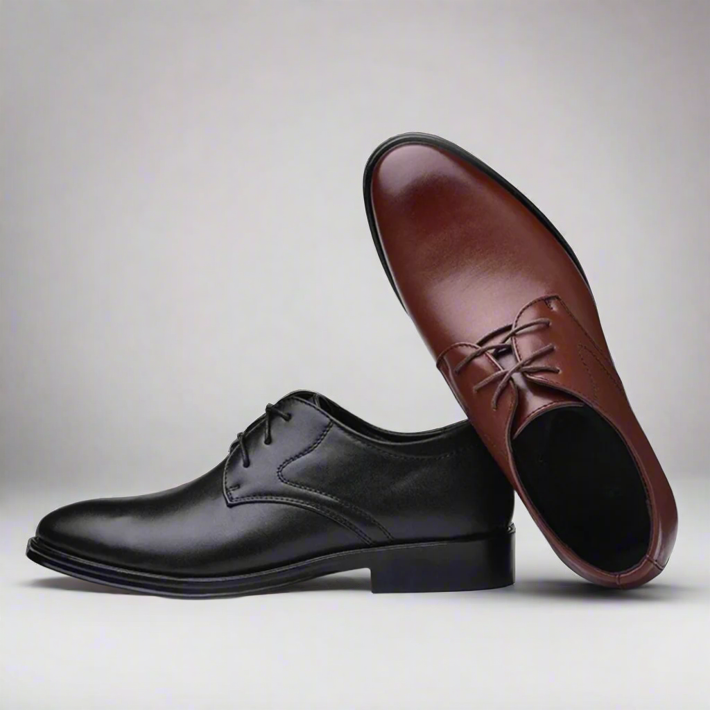GEO Derby anzugschuhe | Bequemer Business-Lederschuh für Herren
