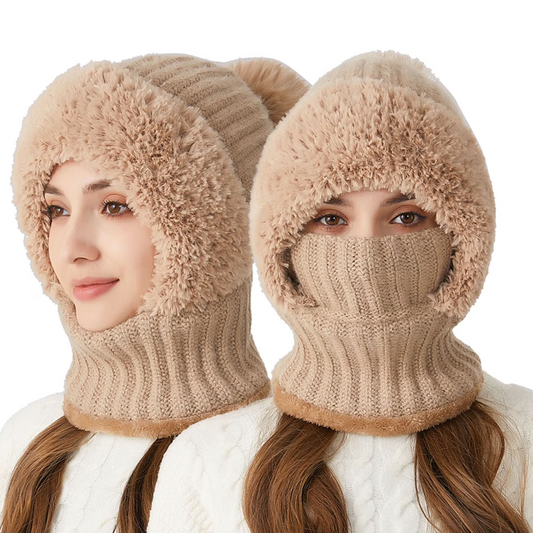 Sturmhaube für Damen - Balaclava mit Plüsch-Ohren für den Winter