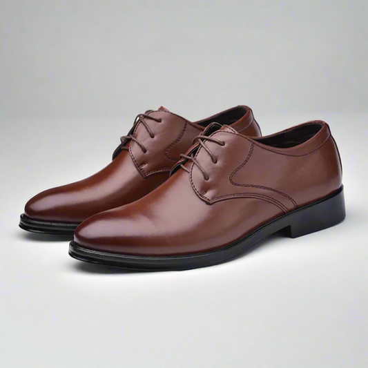 GEO Derby anzugschuhe | Bequemer Business-Lederschuh für Herren