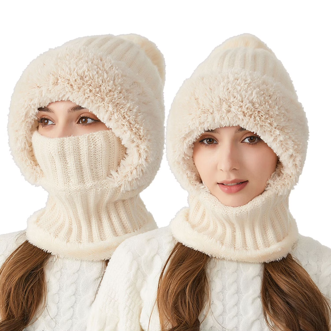Sturmhaube für Damen - Balaclava mit Plüsch-Ohren für den Winter